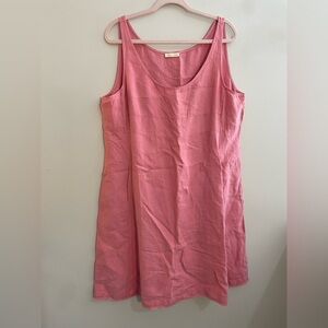 Eileen Fisher 100% Linen Pink Long Dress Sleeveless